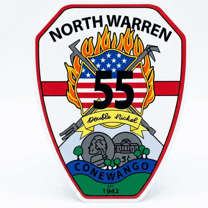North Warren Fire Dept Window/Helmet Decal or MAGNET (sqd.1)