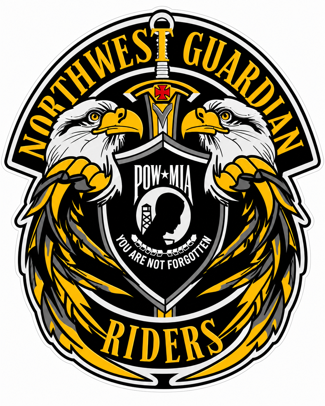 Northwest Guardian Riders Customer Window or Helmet Decal economy non-reflective decal