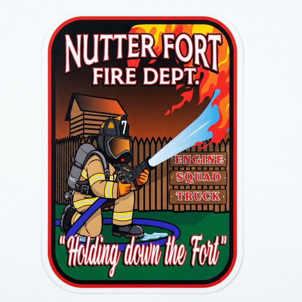 Nutter Fort Fire Department Customer Decal or Magnet economy non-reflective decal