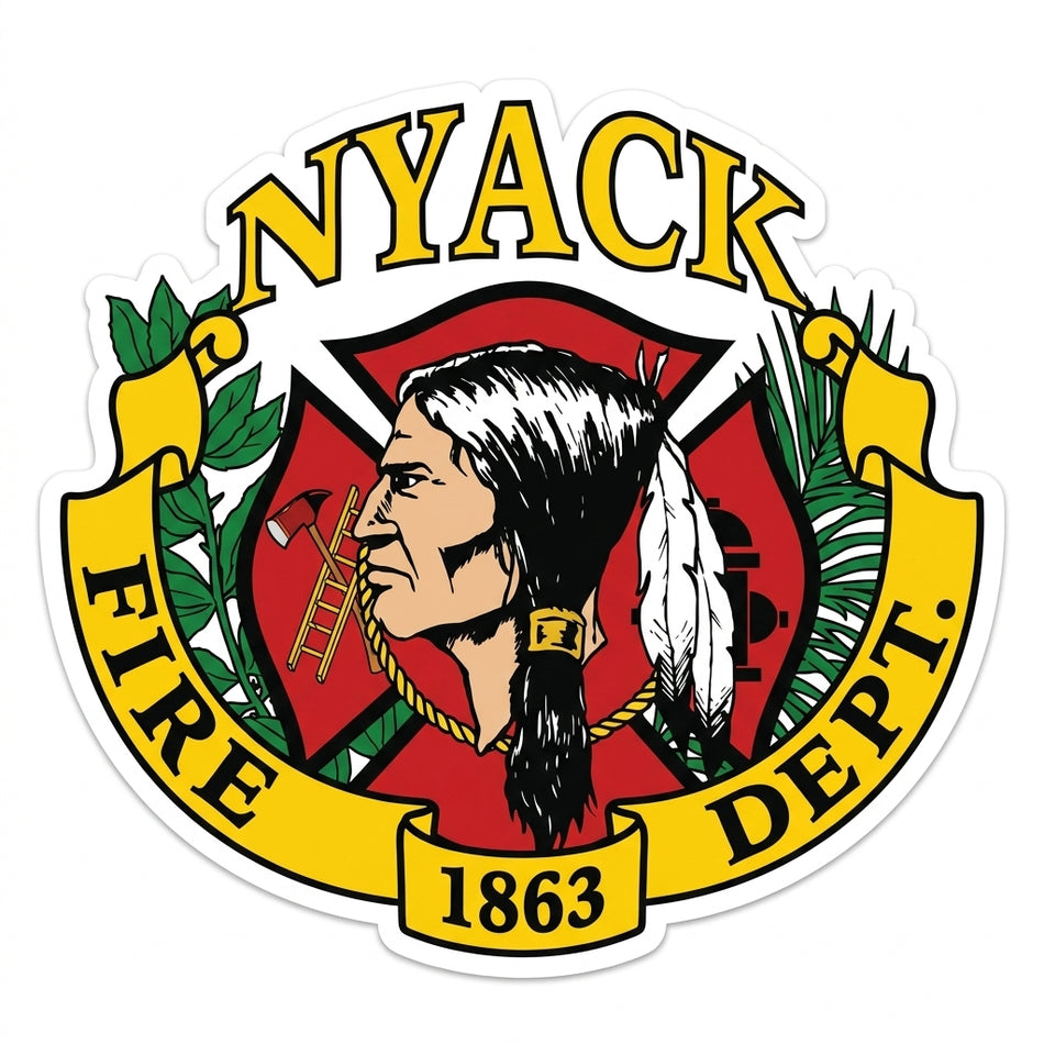 NYACK Fire Dept. 1863 Window/Helmet Decal or MAGNET (sqd.1)