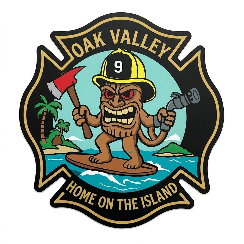 Oak Valley Fire Dept. Window/Helmet Decal or MAGNET (sqd.1)