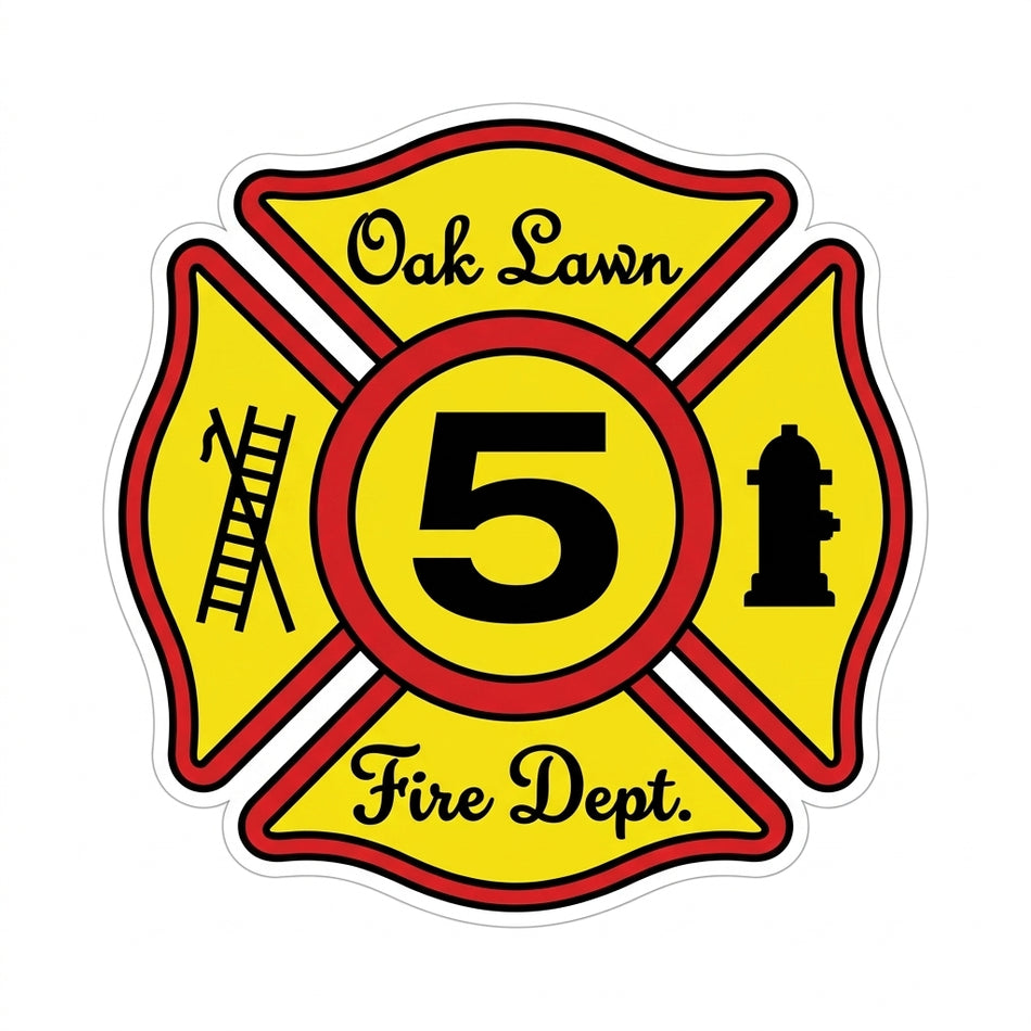 Oak Lawn Fire Dept Window/Helmet Decal or MAGNET (sqd.1)