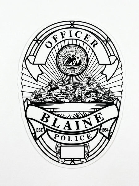 Officer Blaine Badge Customer Decal or Magnet economy non-reflective decal