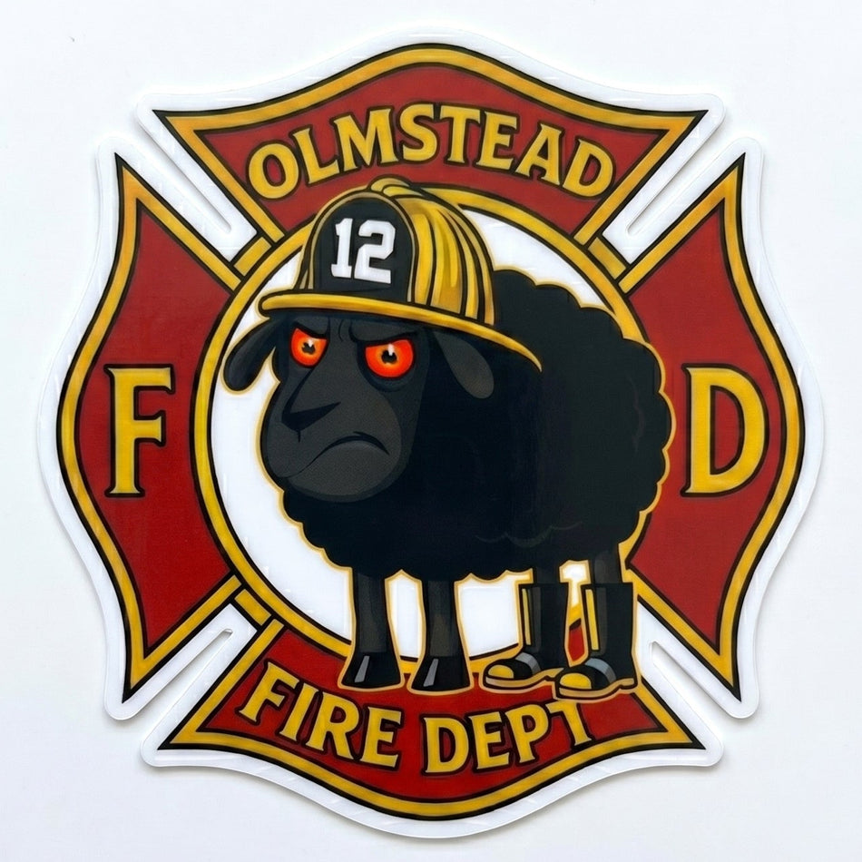 Olmstead Fire Maltese Window/Helmet Decal or MAGNET (sqd.1)