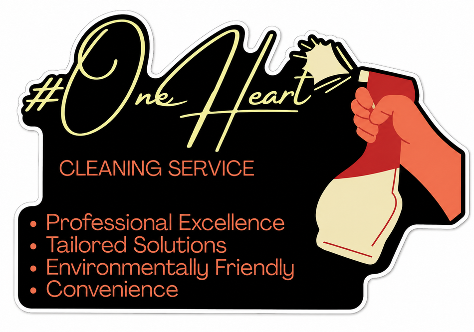 One Heart Cleaning Services Custom Window or Helmet Decal (rct.1)