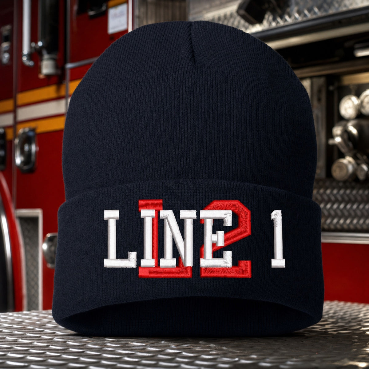 Custom Firefighter Winter Hat - Overlay Style Embroidered Winter Hat main fire department product image