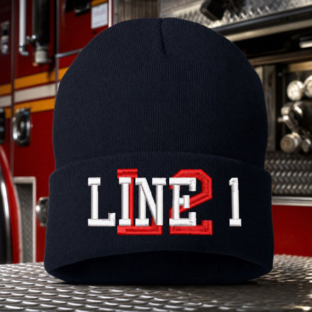Custom Firefighter Winter Hat - Overlay Style Embroidered Winter Hat main fire department product image
