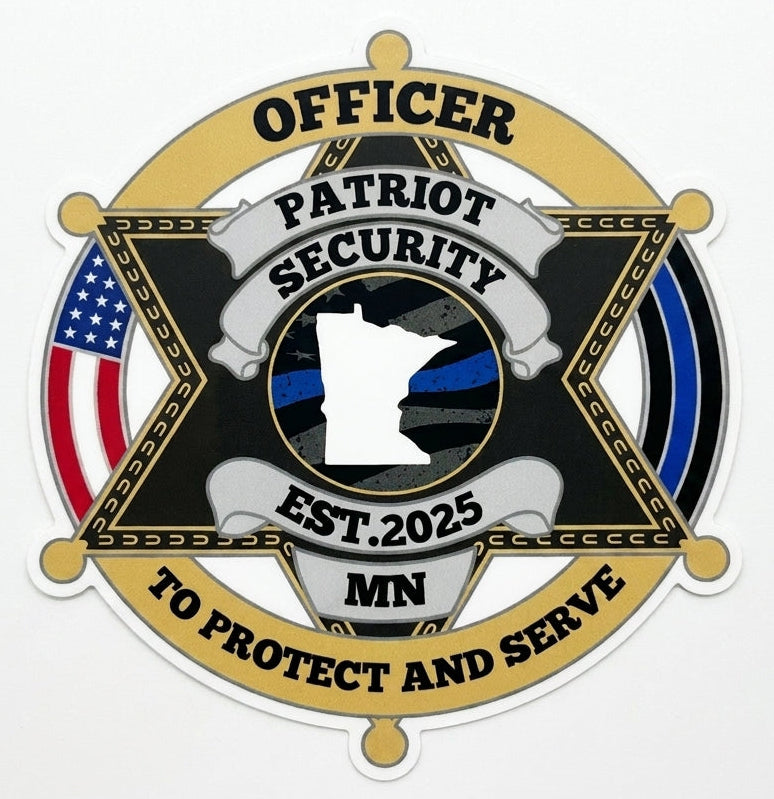 Patriot Security Window/Helmet Decal or MAGNET (sqd.1)