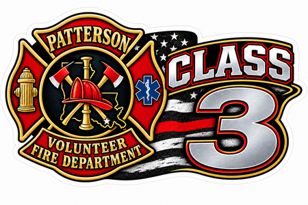 Patterson VFD Class 3 Custom Window or Helmet Decal economy bulk decal