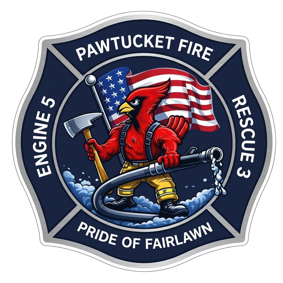 Pawtucket Fire Maltese Cross Window or Helmet Decal