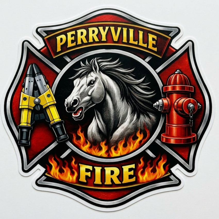 Perryville Fire Maltese Window/Hardhat Decal