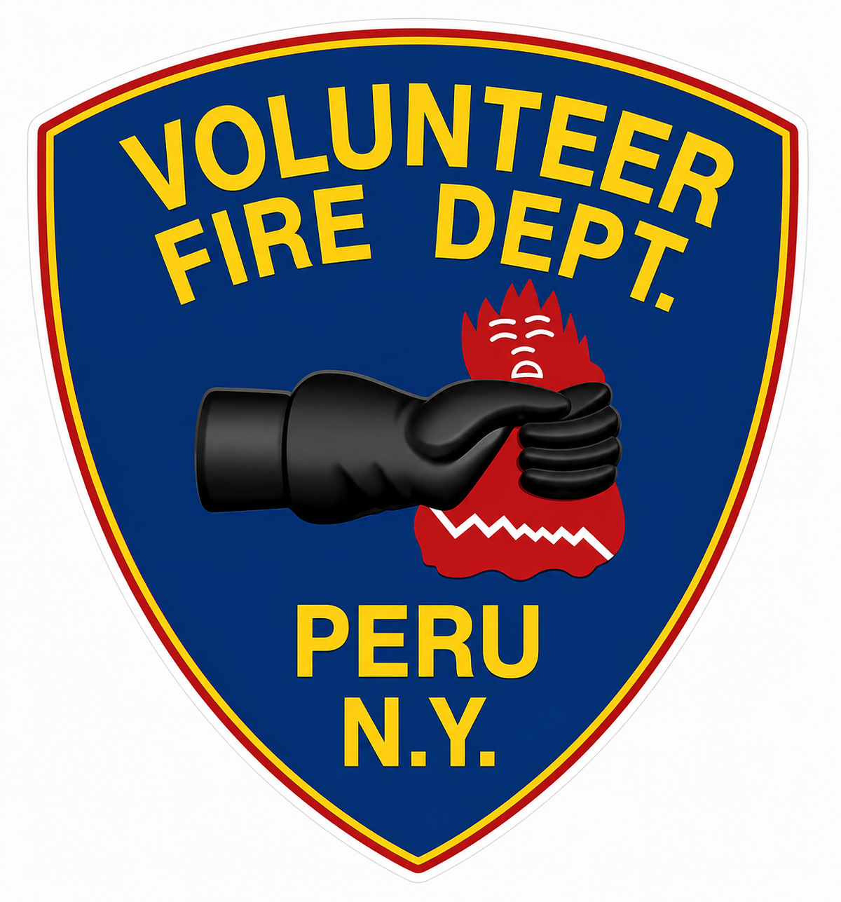 Peru NY Fire Dept. Customer Decal or Magnet economy non-reflective decal