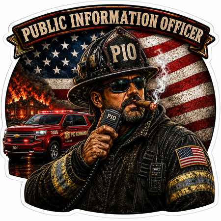 Public Information Officer Customer Window or Helmet Decal economy non-reflective decal