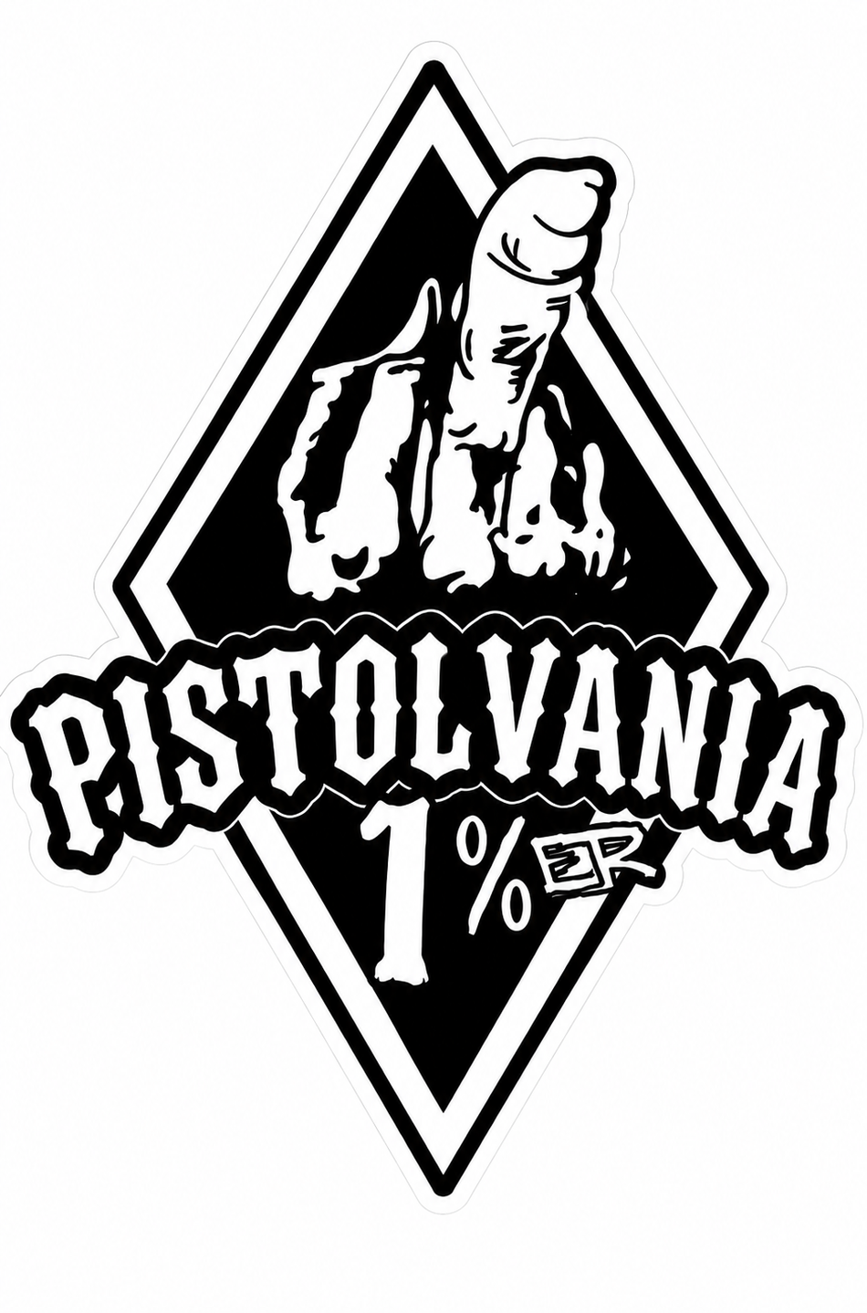 Pistolvania 1 Percent Customer Window or Helmet Decal (sqd.1)
