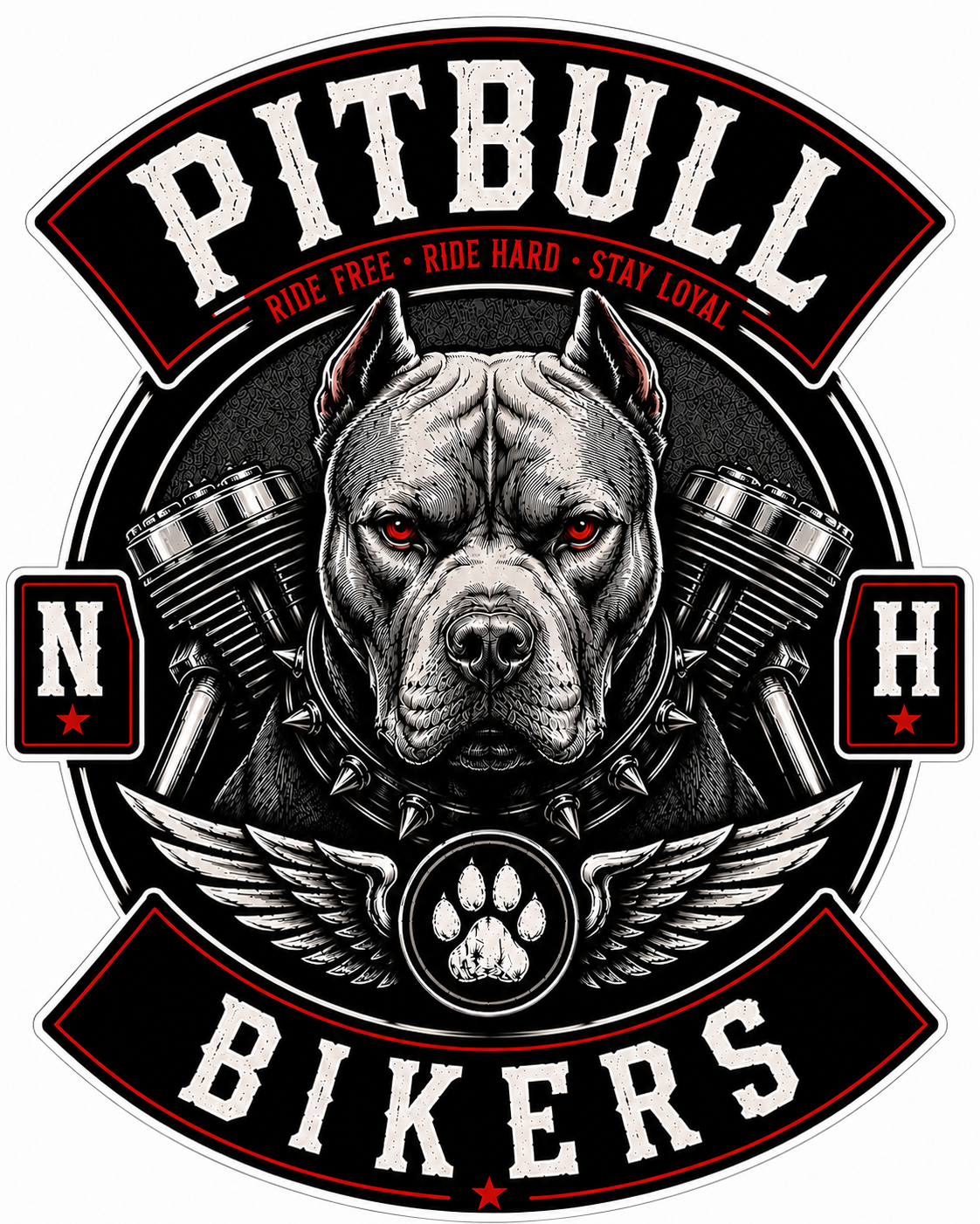 Pitbull Bikers Customer Window or Helmet Decal economy non-reflective decal