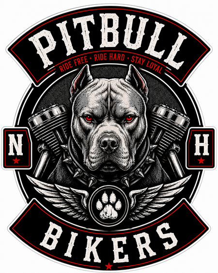 Pitbull Bikers Customer Window or Helmet Decal economy non-reflective decal