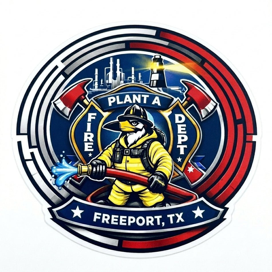 Plant A Fire Dept. Window/Helmet Decal or MAGNET (sqd.1)