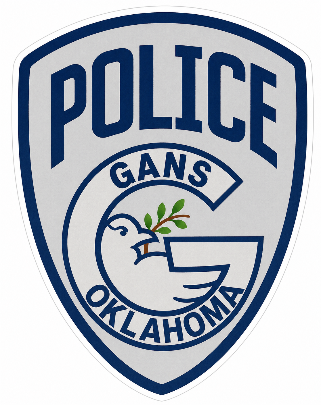 Police Gans Oklahoma Customer Window or Helmet Decal economy non-reflective decal