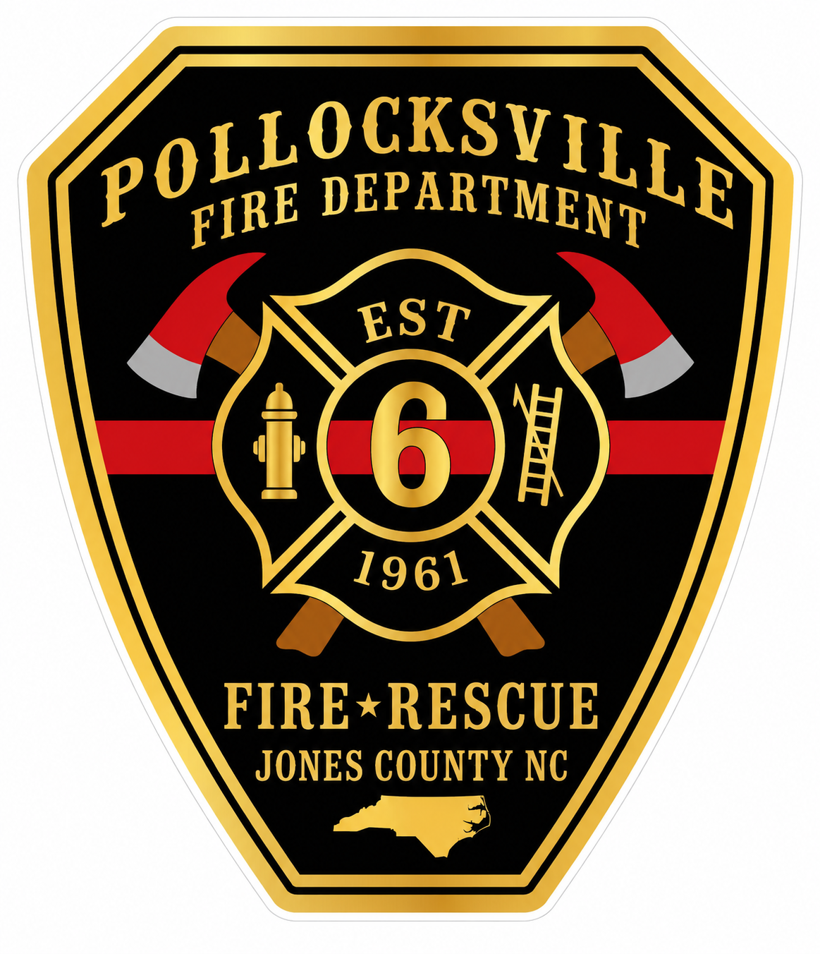 Pollocksville Fire Dept. Customer Decal or Magnet economy non-reflective decal