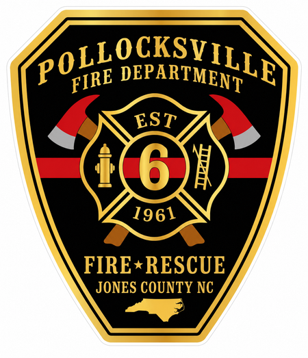 Pollocksville Fire Dept. Customer Decal or Magnet economy non-reflective decal