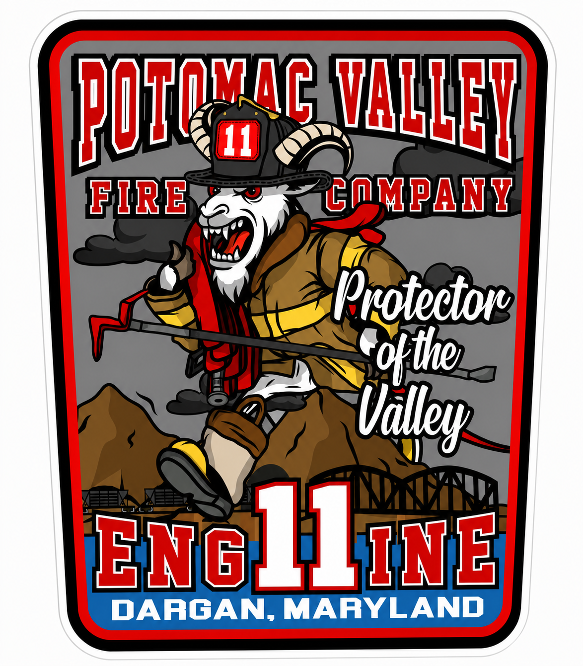 Potomac Valley Fire Custom Decal or Magnet economy non-reflective decal