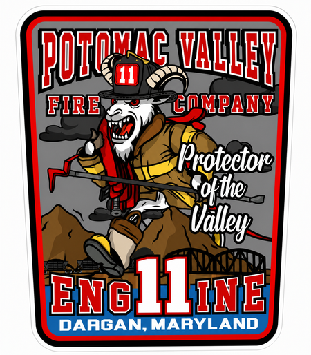 Potomac Valley Fire Custom Decal or Magnet economy non-reflective decal
