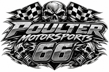 Poulter Motorsports 66 PREMIUM Customer Window or Helmet Decal (rct.1)
