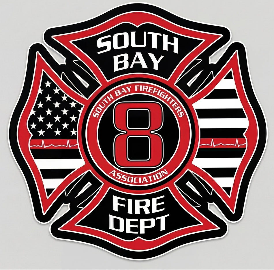 South Bay Fire Dept 8 Window or Helmet Decal Powercall