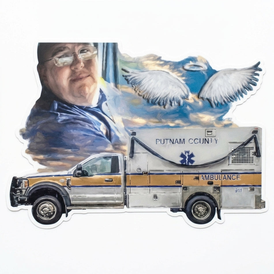 Putnam County Ambulance Window or Helmet Decal (rctd.1)