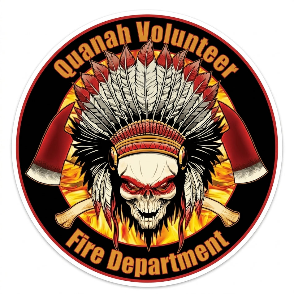 Quanah Volunteer Fire Window/Helmet Decal or MAGNET (sqd.1)