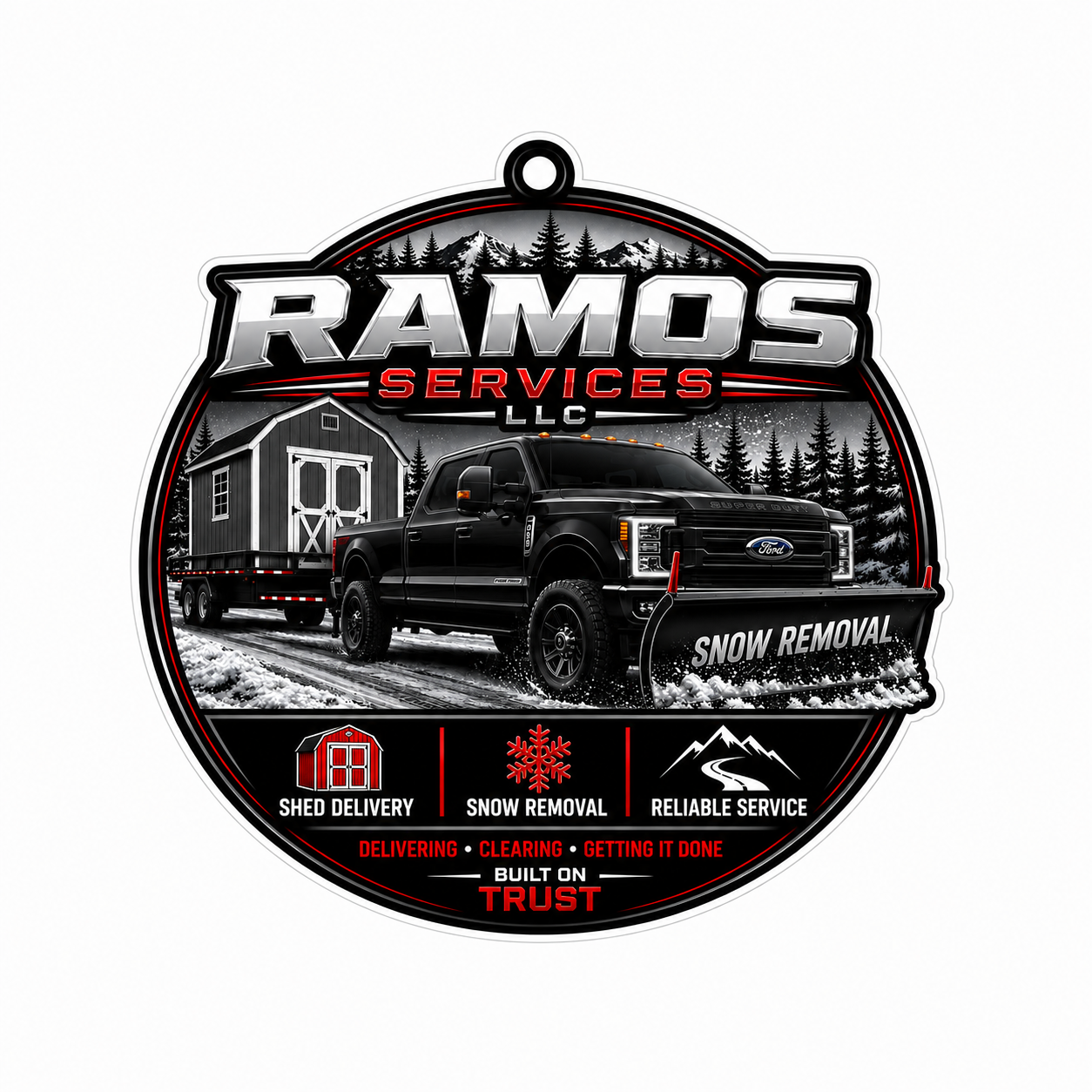Ramos Services LLC Window or Helmet Decal economy non-reflective decal