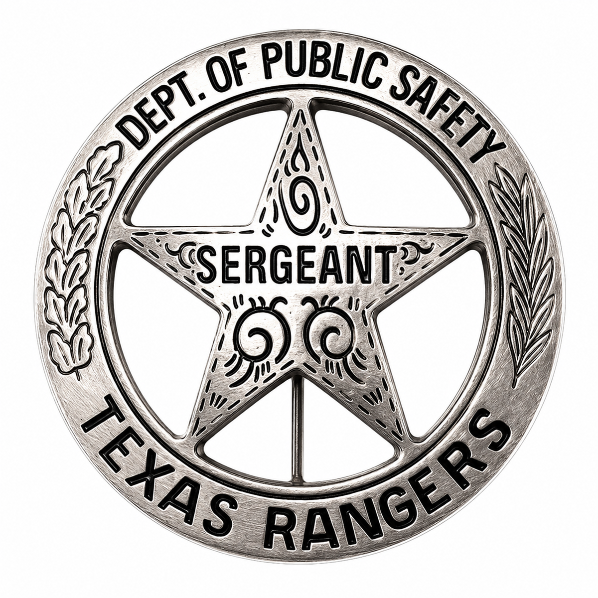 Texas Rangers Sergeant Customer Window or Helmet Decal economy non-reflective decal