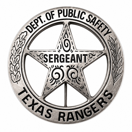 Texas Rangers Sergeant Customer Window or Helmet Decal economy non-reflective decal