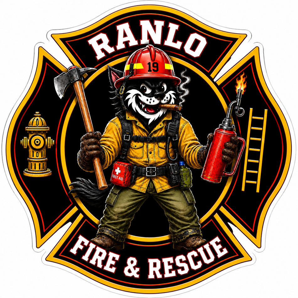Ranlo Fire and Rescue Customer Window or Helmet Decal – Economy Bulk Decals