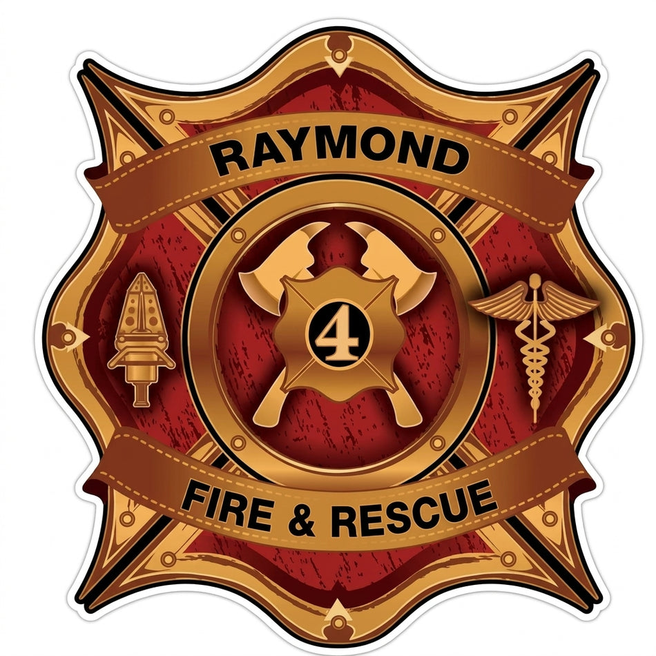 Raymond Fire Rescue Window/Helmet Decal or MAGNET (sqd.1)