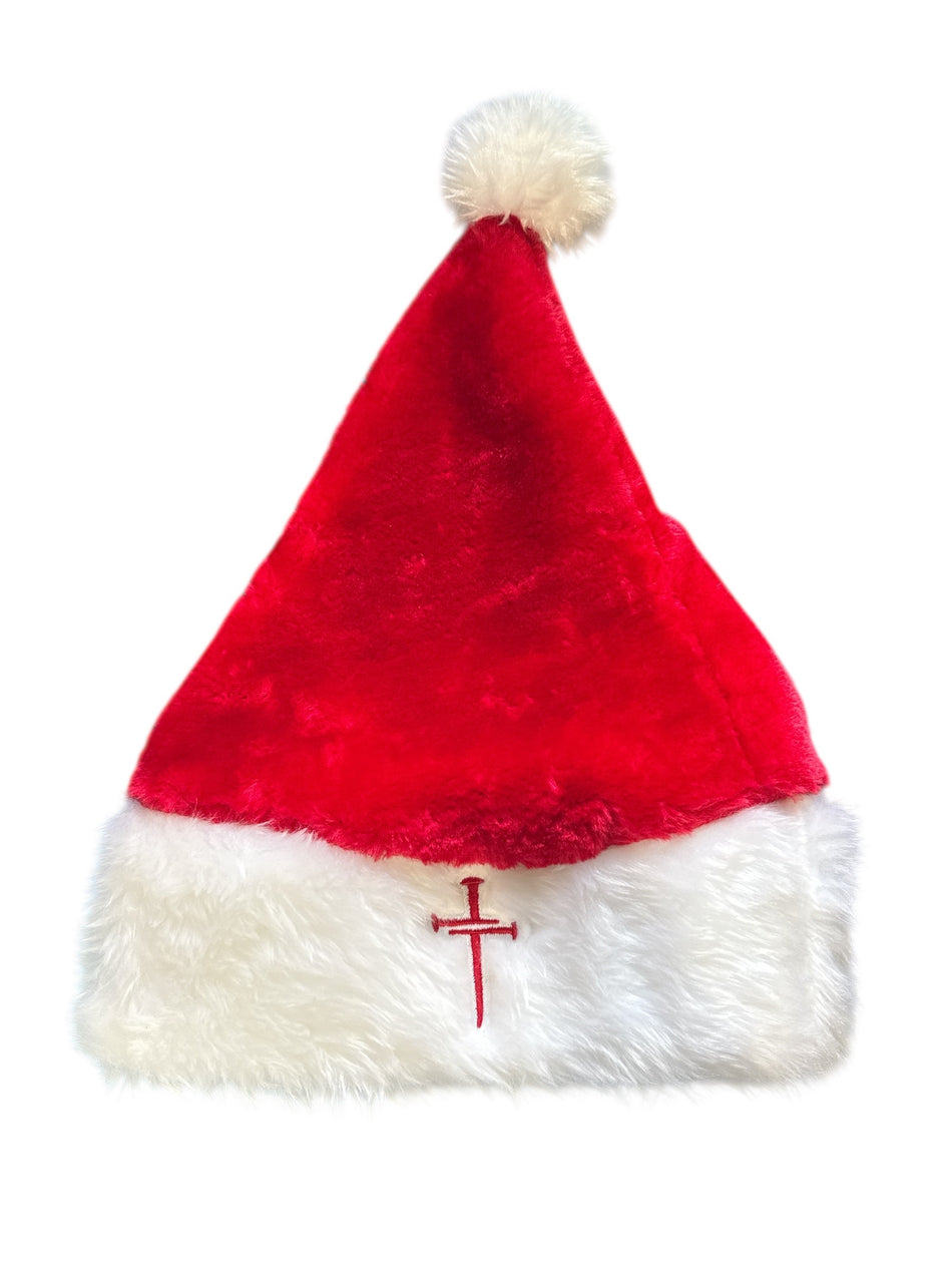 Christian Cross Custom Embroidered Large Santa Hat with Free Cross Decal