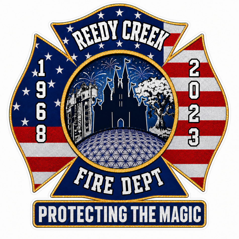 Reedy Creek Fire Department Customer Window or Helmet Decal (sqd.1)