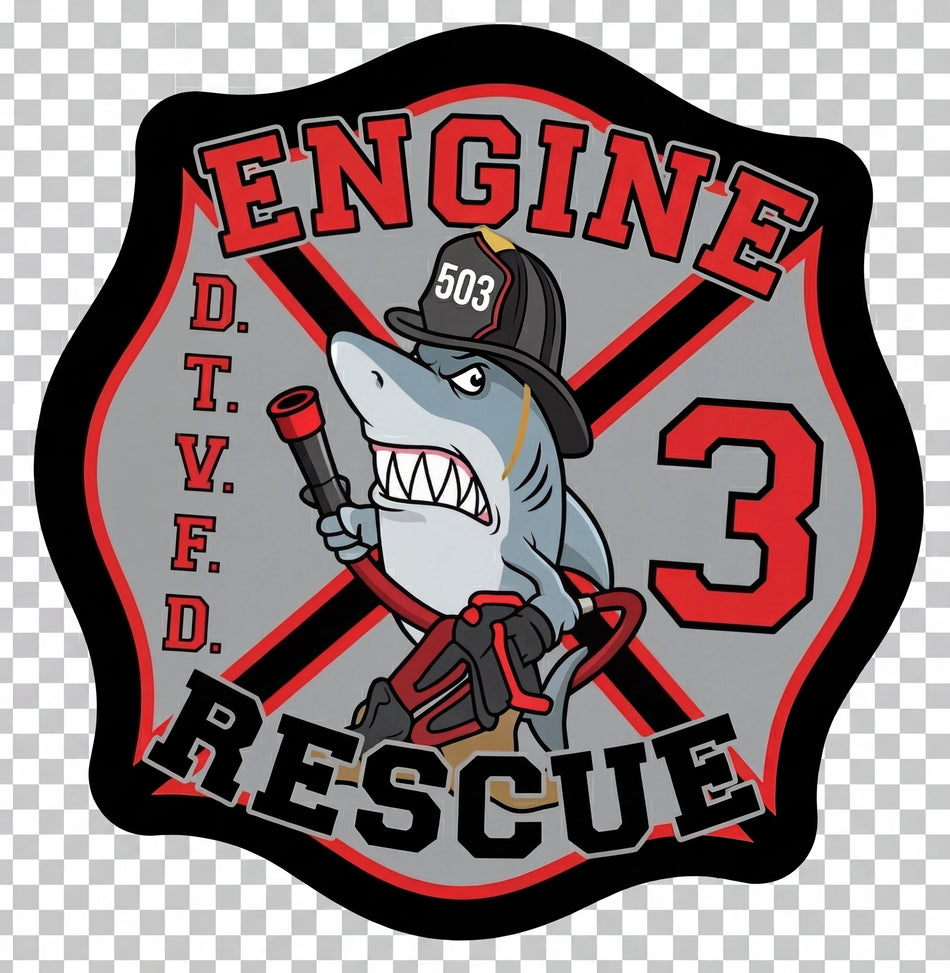 DTVFD Engine Rescue 3 Window or Helmet Decal Powercall