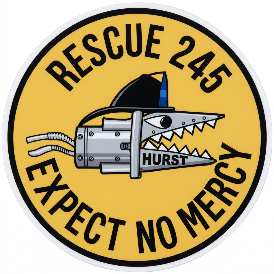 Rescue 245 No Mercy V2 Window/Helmet Decal or MAGNET (sqd.1)