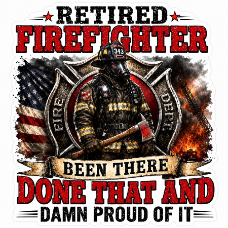 Retired FF Been There Customer Window or Helmet Decal economy non-reflective decal