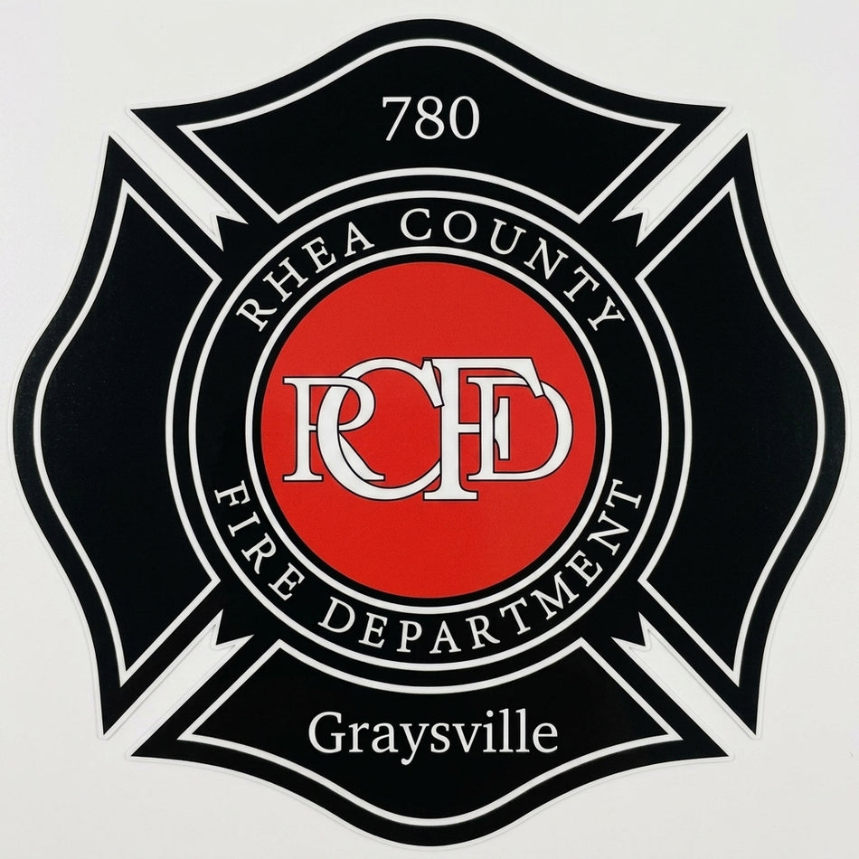 Rhea County Fire Dept. Window/Helmet Decal or MAGNET (sqd.1)