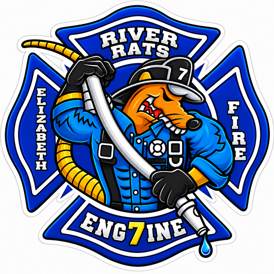 River Rats Engine Customer Window or Helmet Decal (sqd.1)