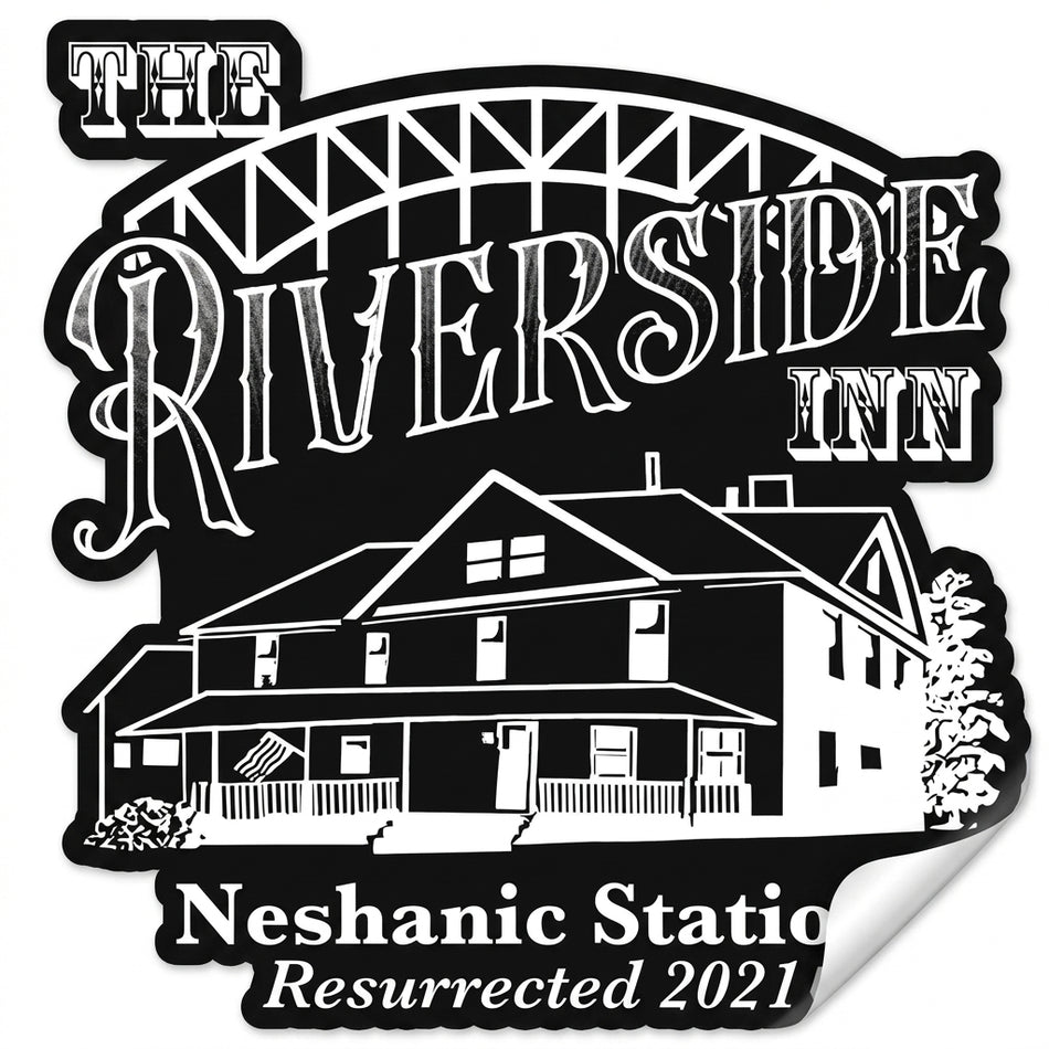 The Riverside Inn Window/Helmet Decal or MAGNET (sqd.1)