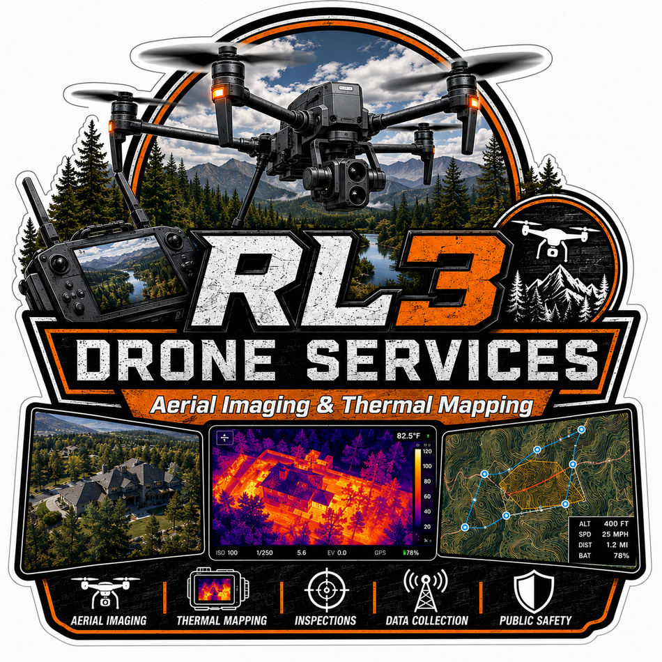 RL3 Drone Service Customer Window or Helmet Decal (sqd.1)