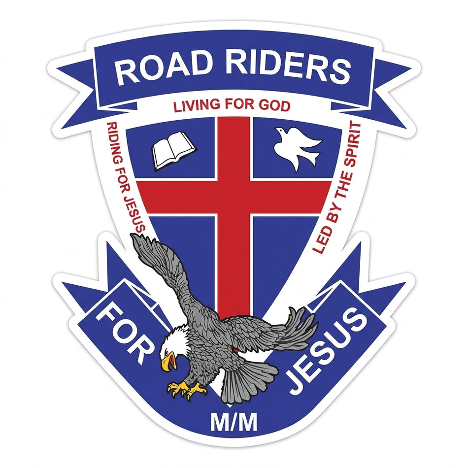 Road Riders for Jesus Window/Helmet Decal or MAGNET (sqd.1)