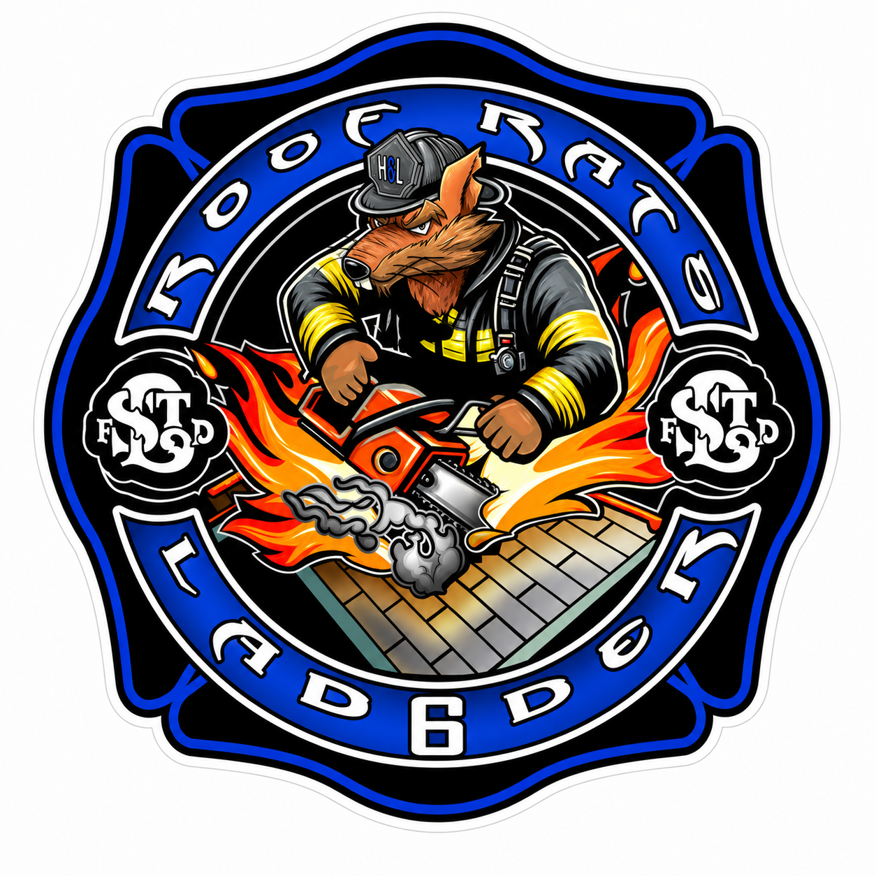 Roof Rats Ladder 6 Window or Helmet Decal economy bulk decal