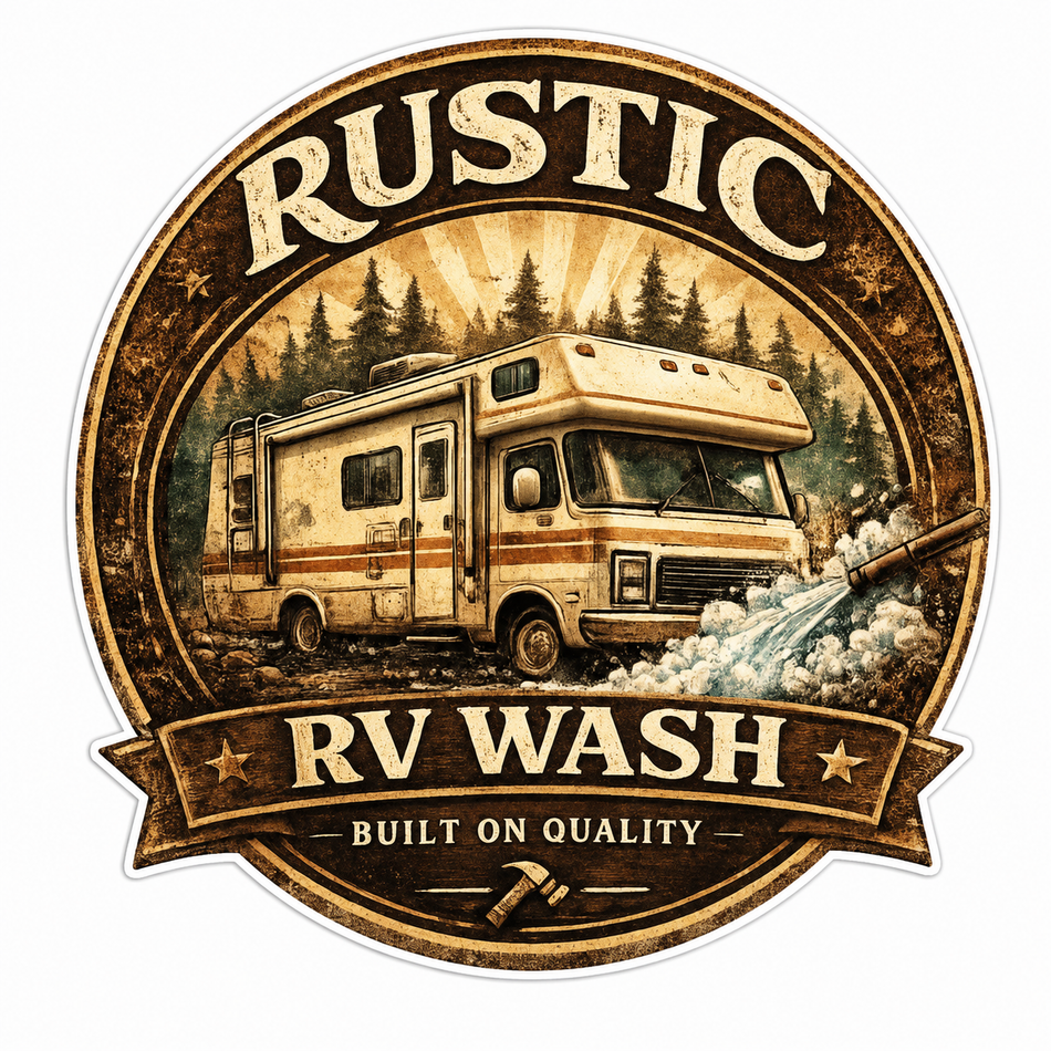 Rustic RV Wash Customer Decal – Economy Bulk Decals sqd.1