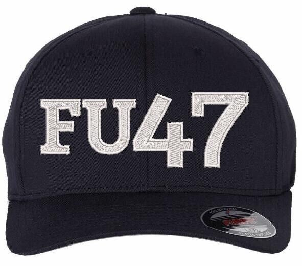 FU47 Anti Donald Trump Embroidered Hat - Flex Fit Navy Embroidered Anti Trump