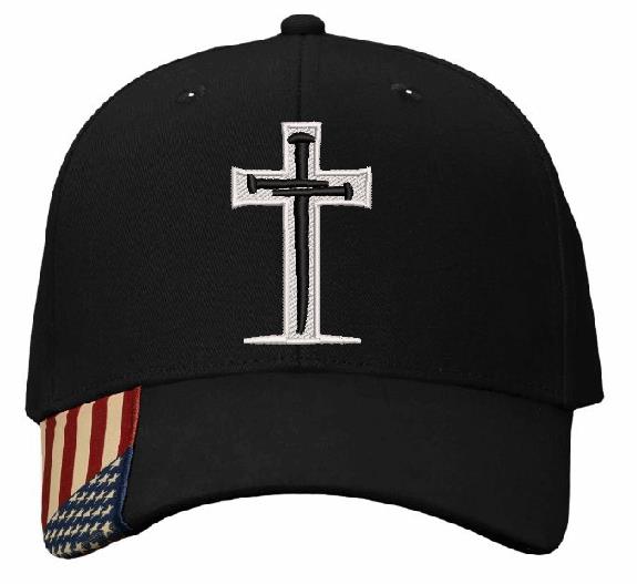 Sacred Nails Christian Cross Hats for Men Women Jesus 3 Nail Cross Hat Premium Adjustable hat with Free 4" Decal