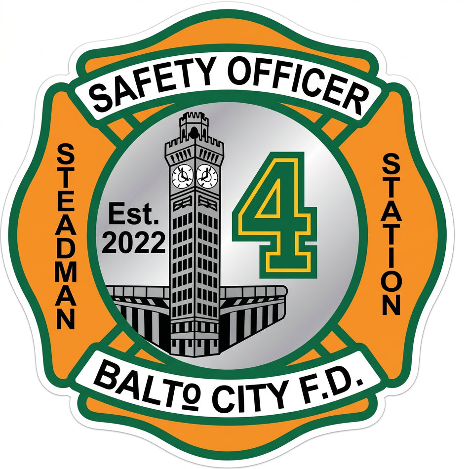 Safety Officer Balto City FD Window/Helmet Decal or MAGNET (sqd.1)
